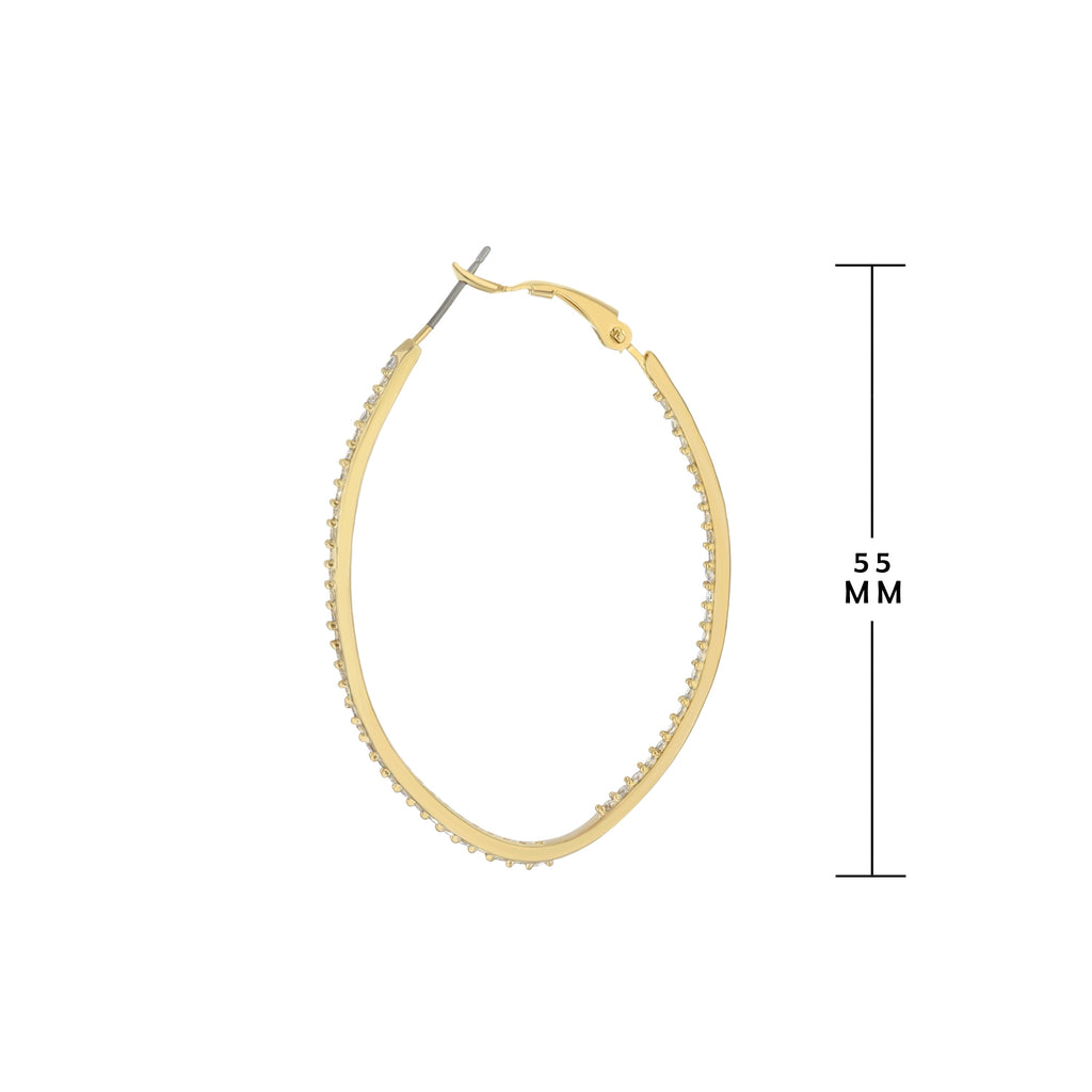 Pave Oval Hoop Earrings