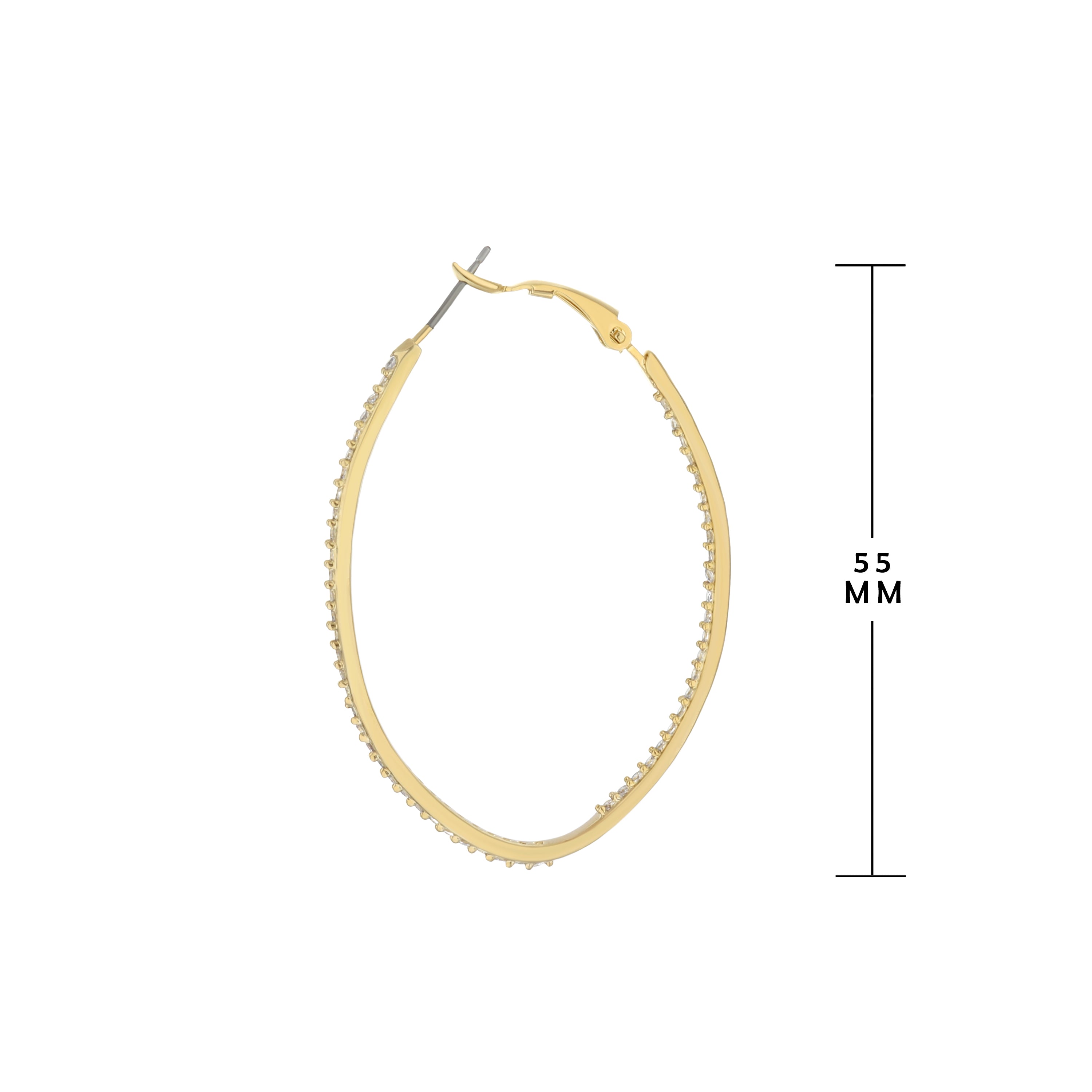Pave Oval Hoop Earrings