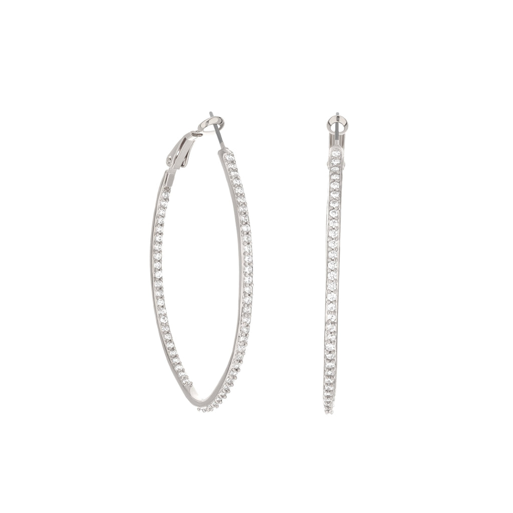 Pave Oval Hoop Earrings