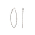 Pave Oval Hoop Earrings