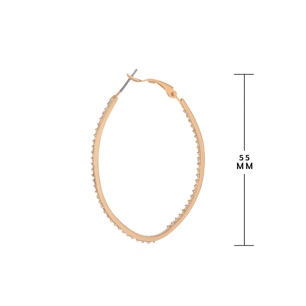 Pave Oval Hoop Earrings