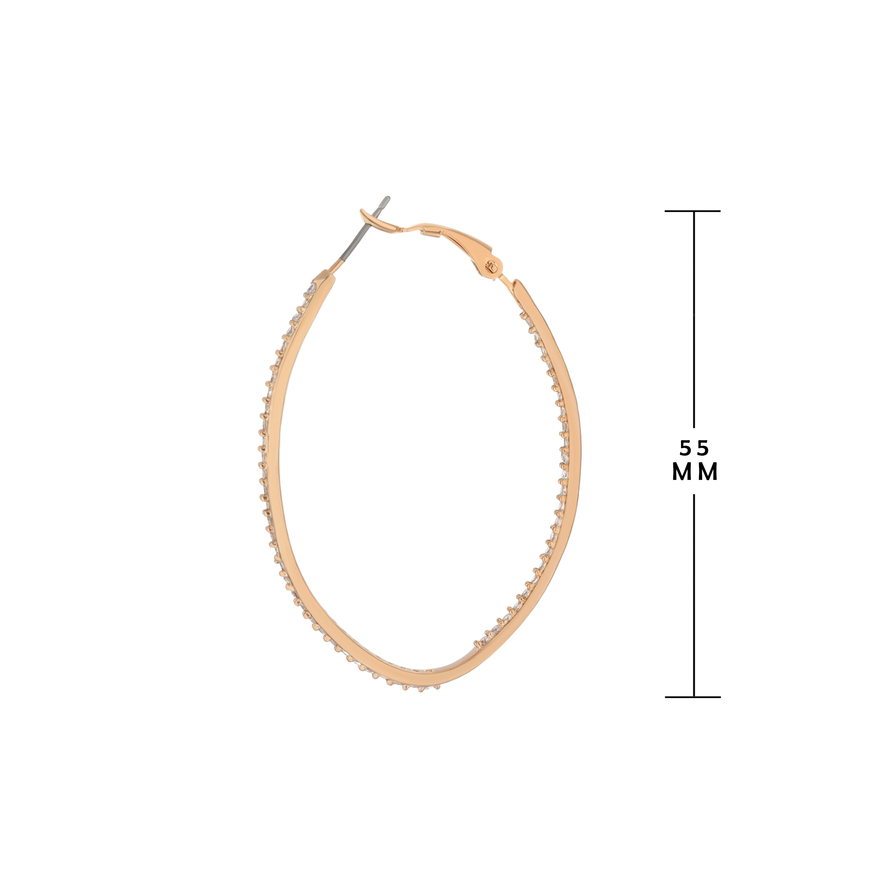 Pave Oval Hoop Earrings