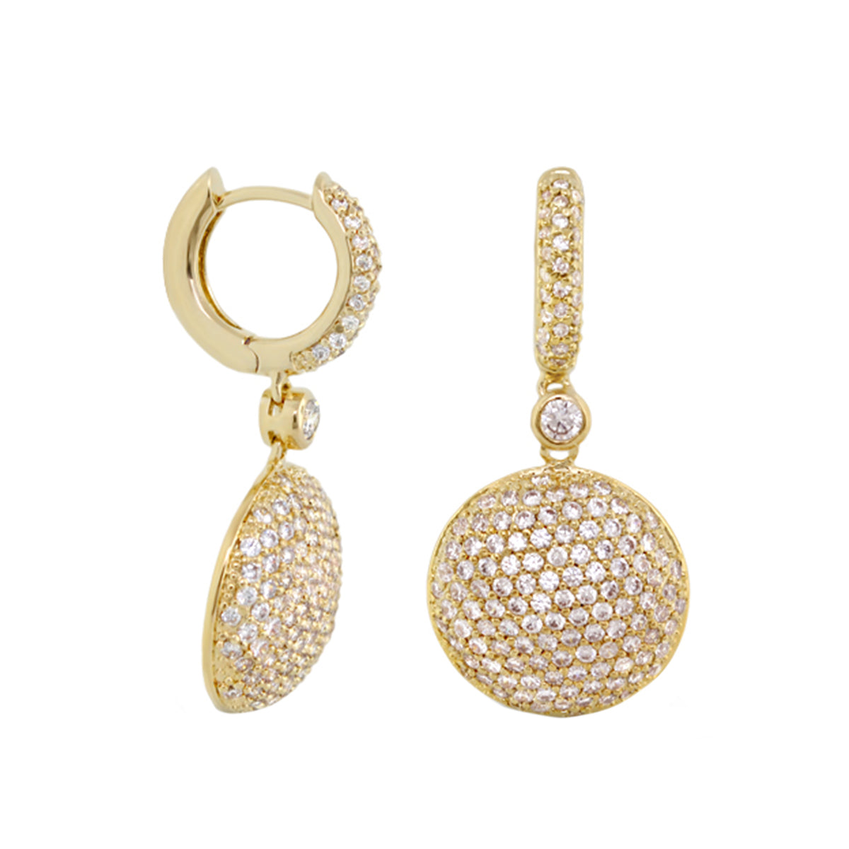 Glamour Pave Medallion Earrings