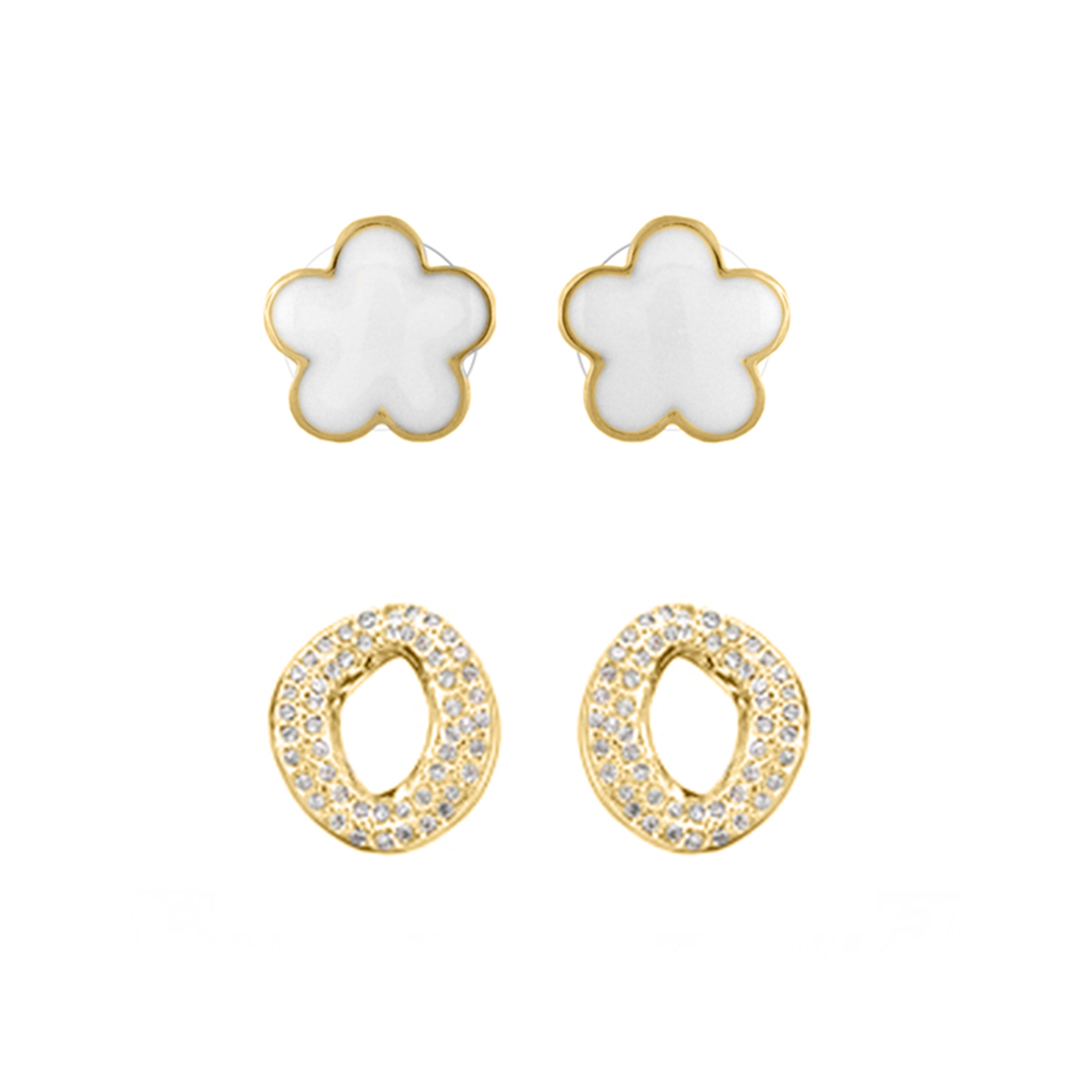 Enamel Flower Earrings Set