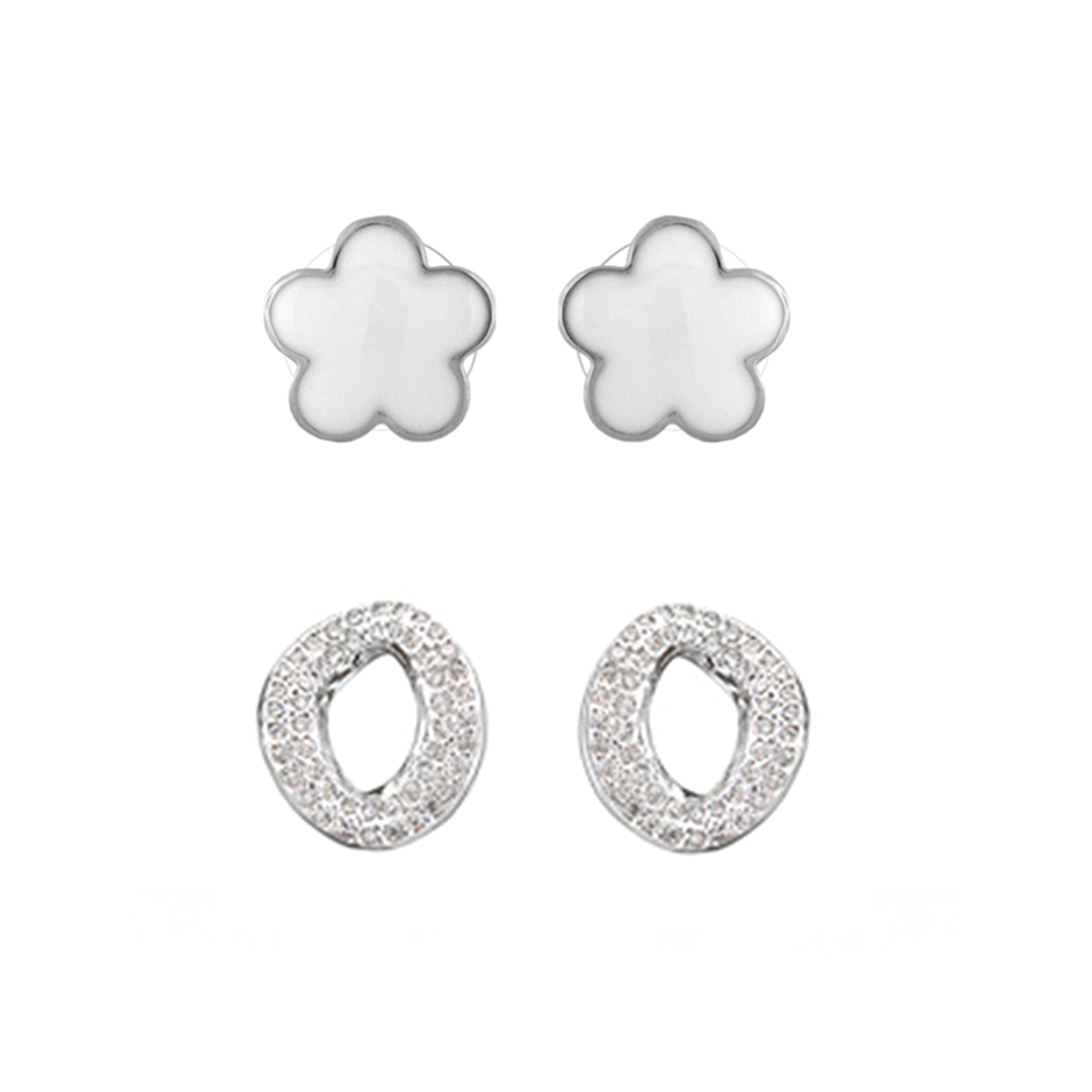 Enamel Flower Earrings Set