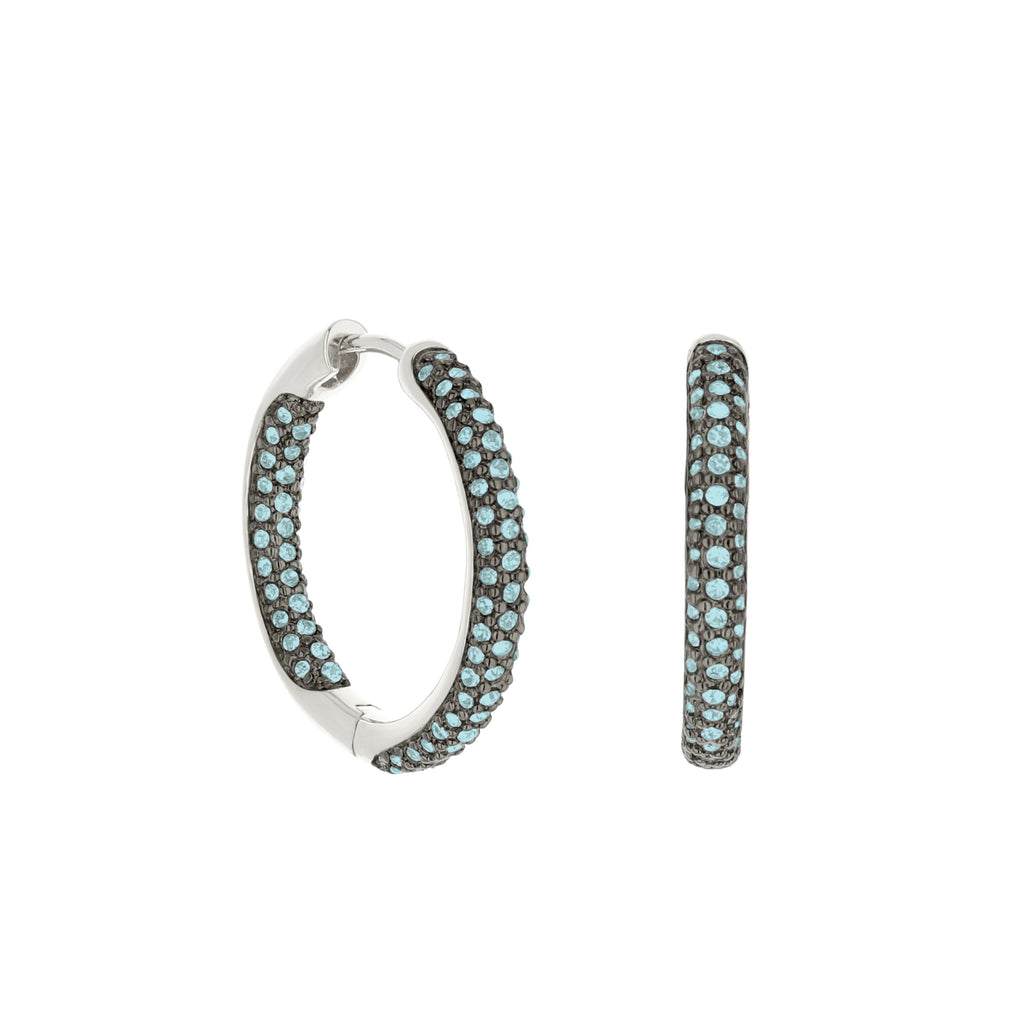 Pave Hoop Earrings