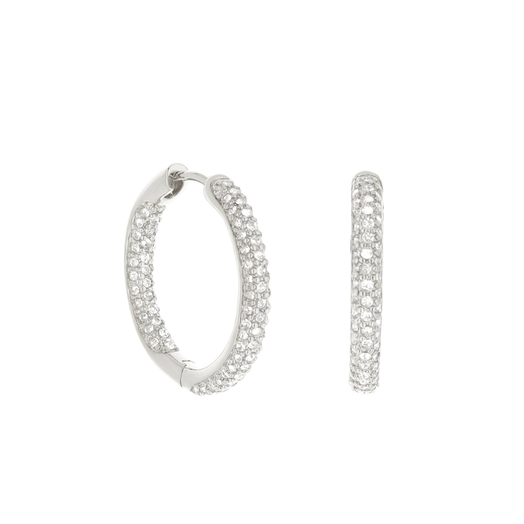 Pave Hoop Earrings