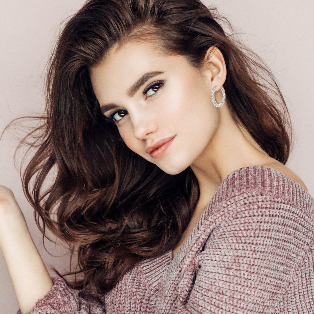 Pave Hoop Earrings