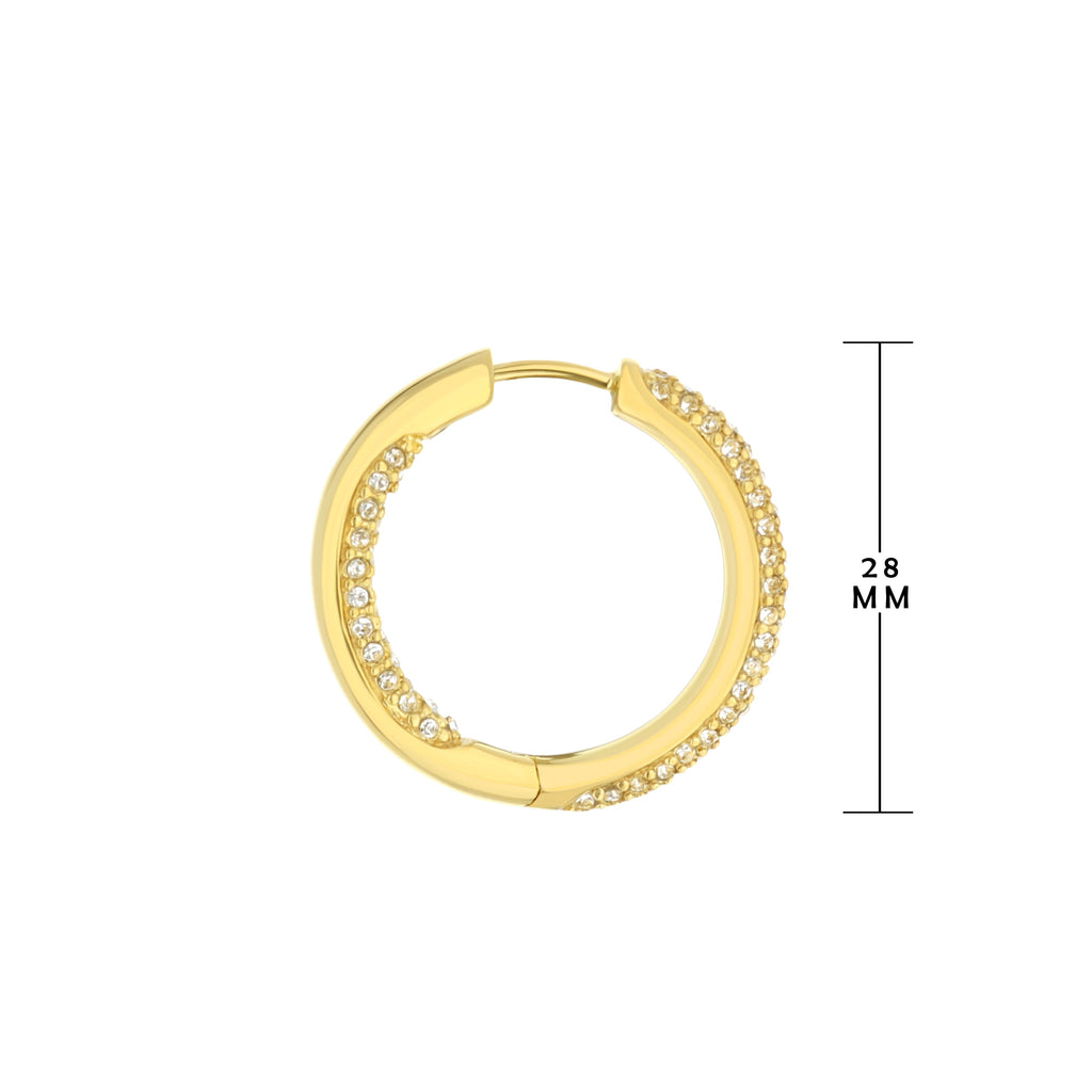 Pave Hoop Earrings
