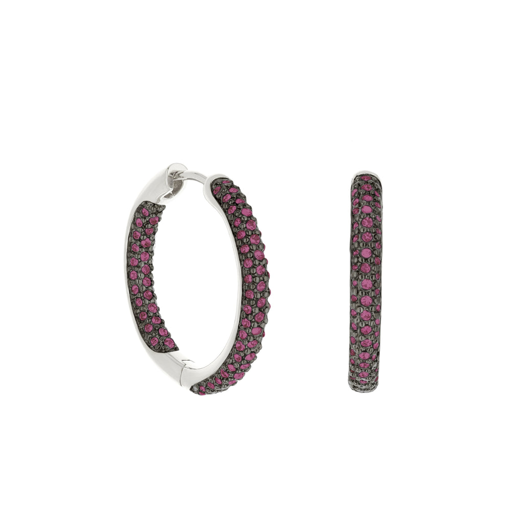 Pave Hoop Earrings