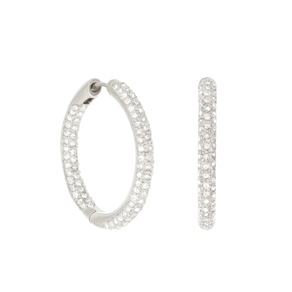 Pave Hoop Earrings