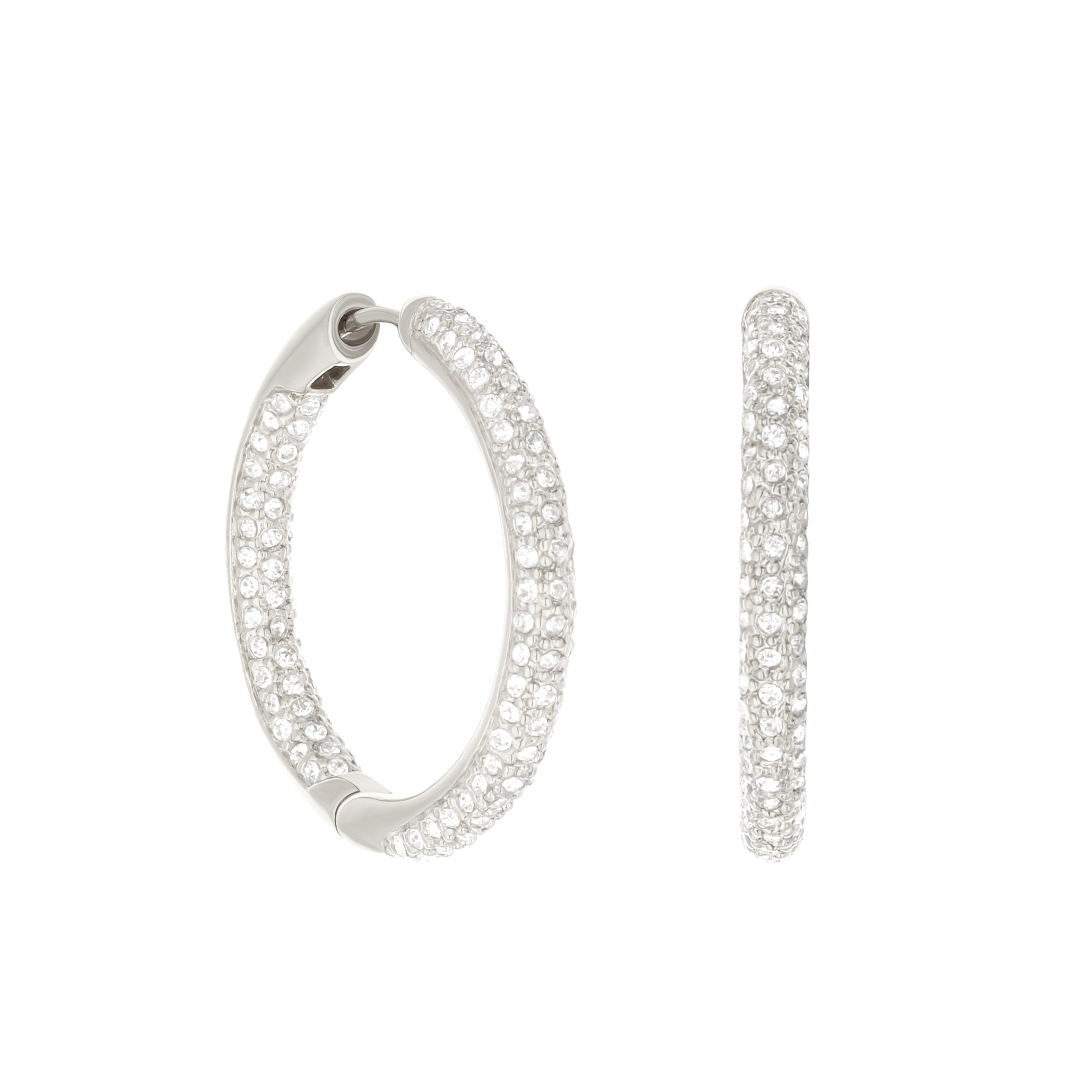Pave Hoop Earrings
