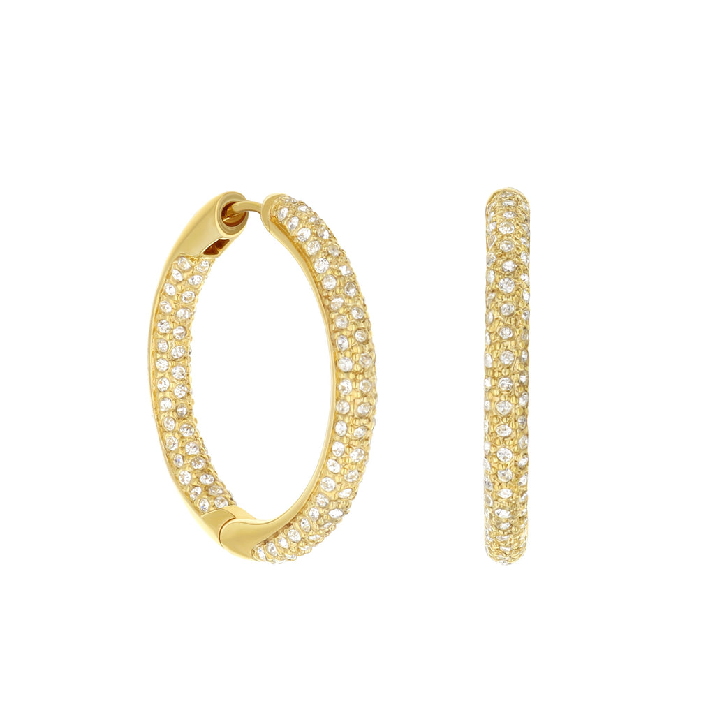 Pave Hoop Earrings