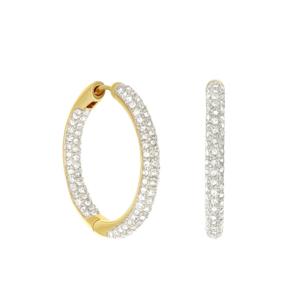 Pave Hoop Earrings