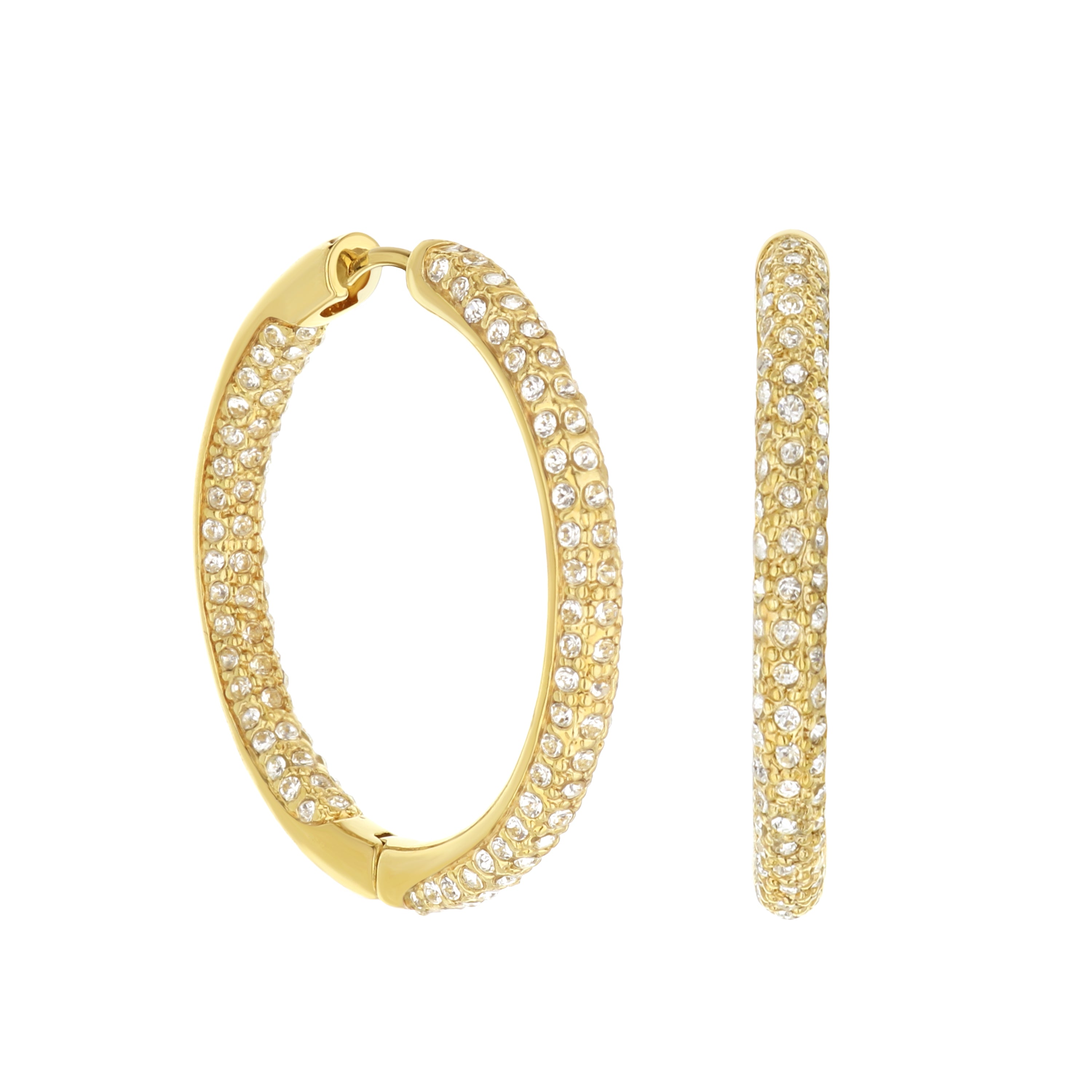 Pave Hoop Earrings