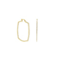 Pave Squared Hoop Earrings