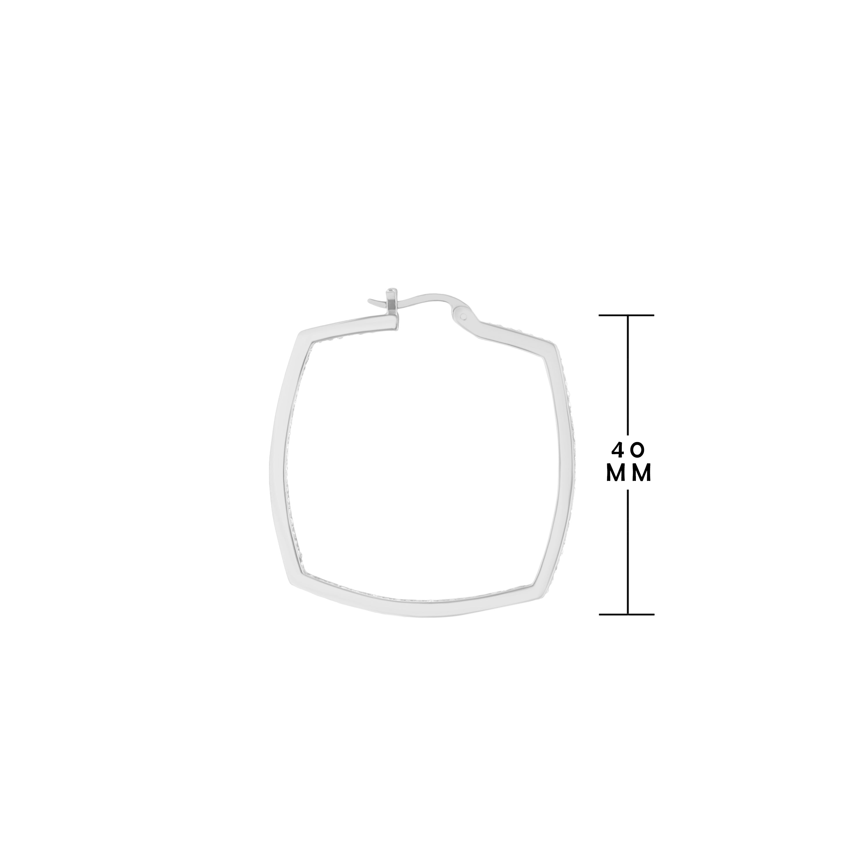 Pave Squared Hoop Earrings