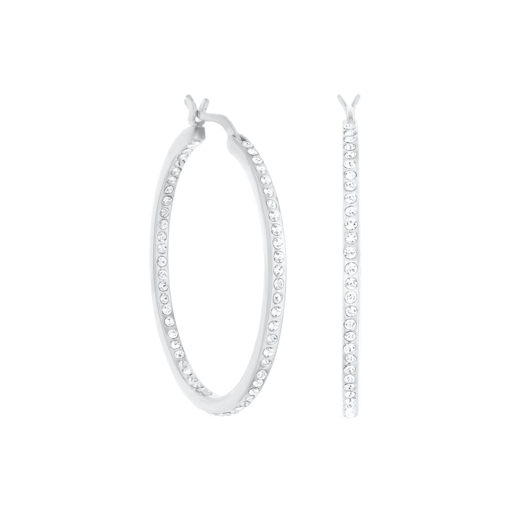 Pave Hoop Earrings