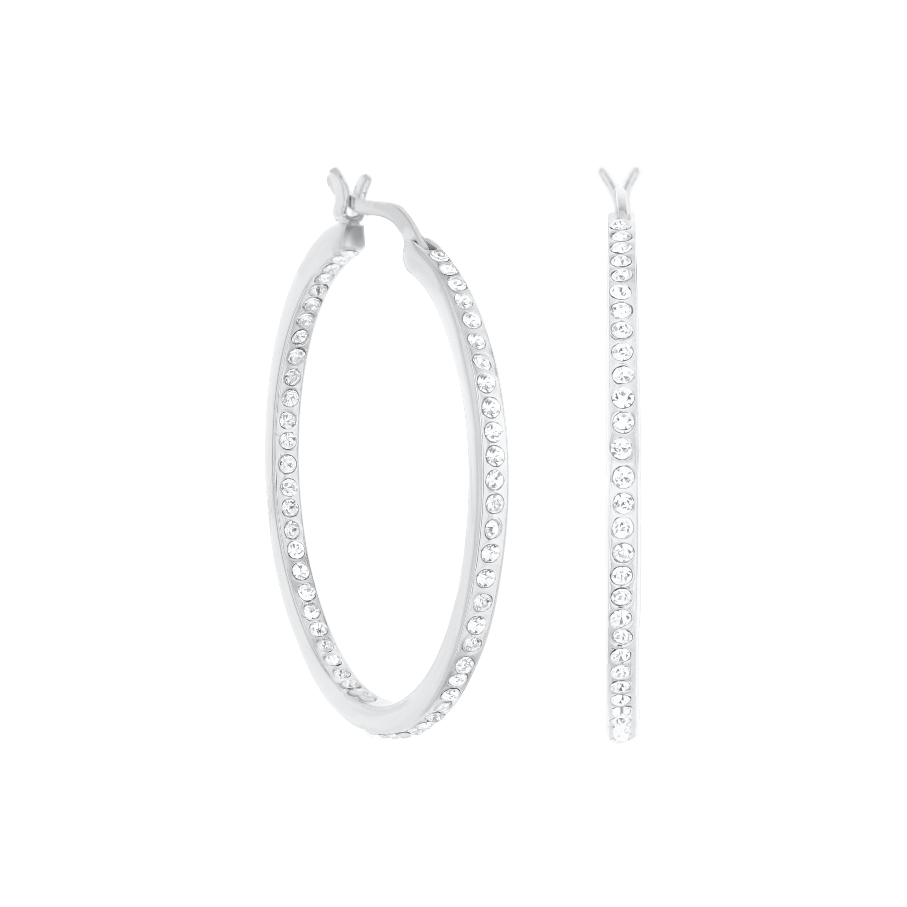 Pave Hoop Earrings
