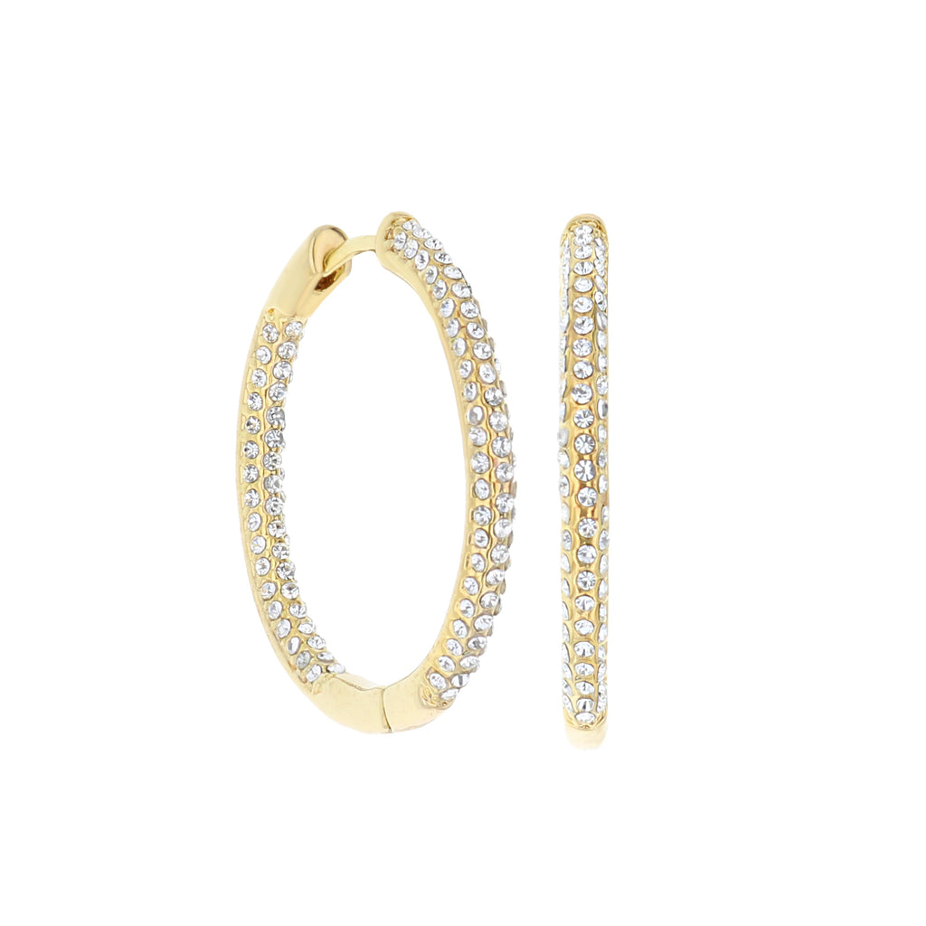 Pave Hoop Earrings