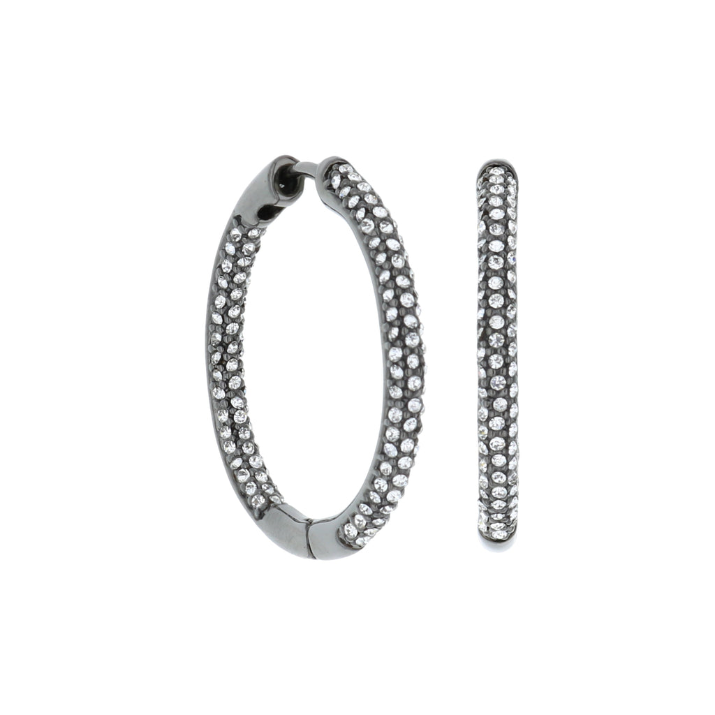 Pave Hoop Earrings