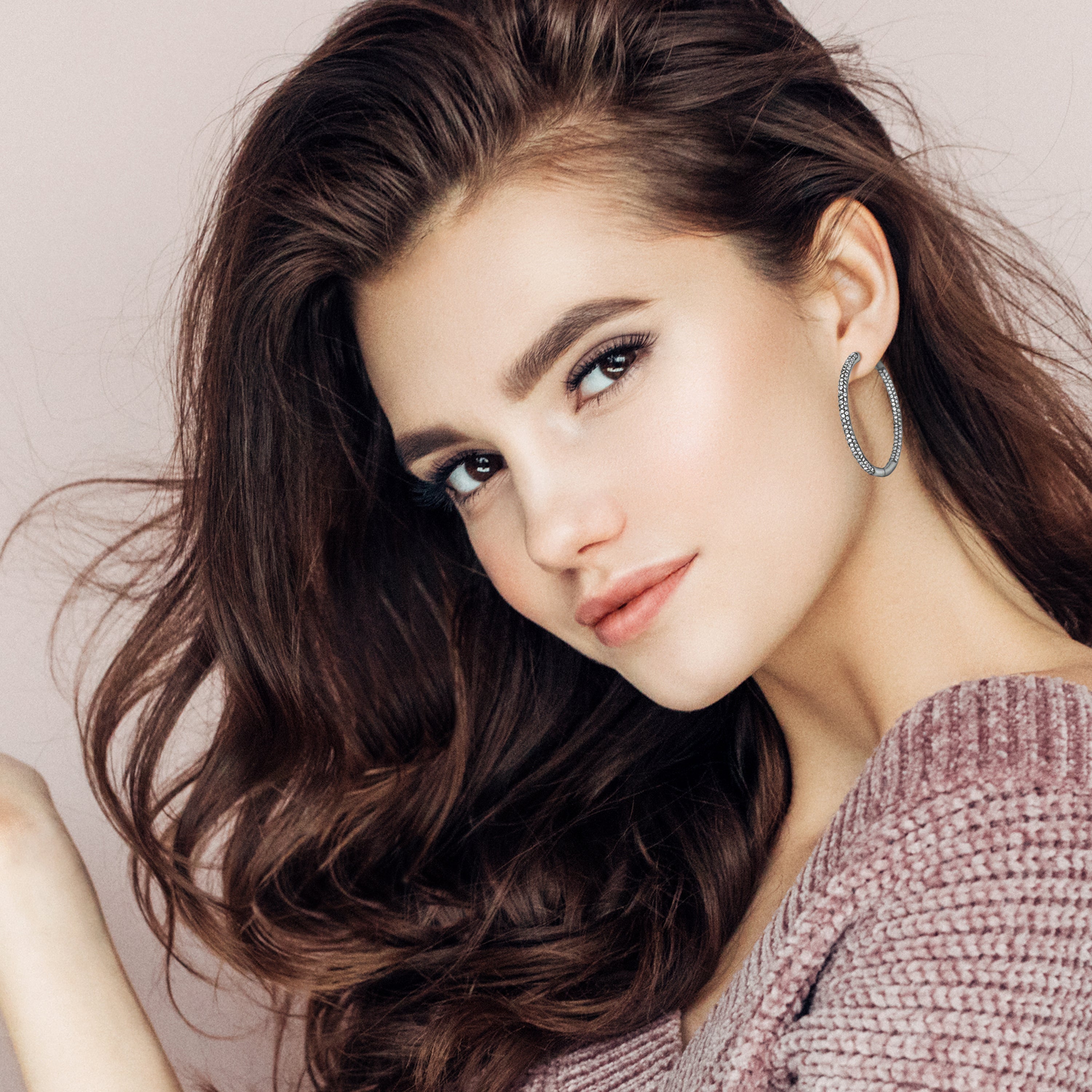 Pave Hoop Earrings
