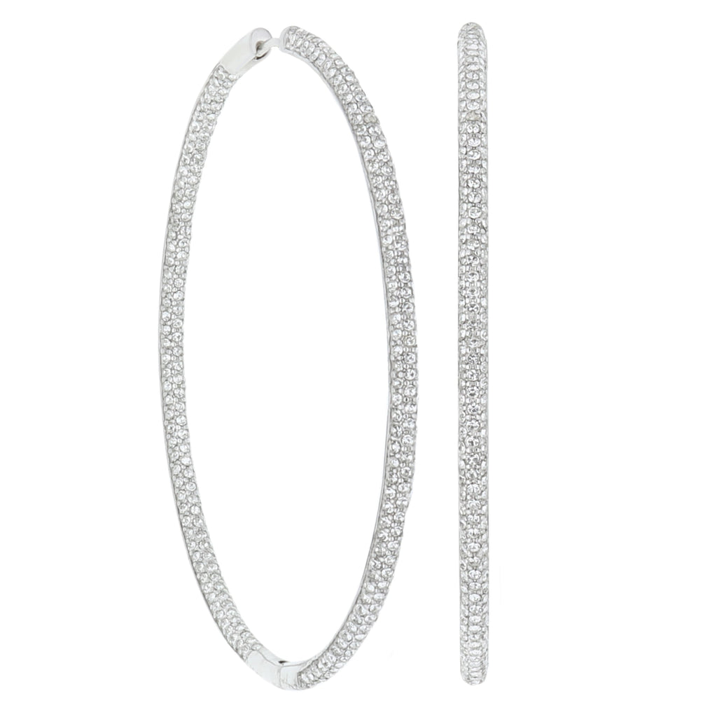 Pave Hoop Earrings
