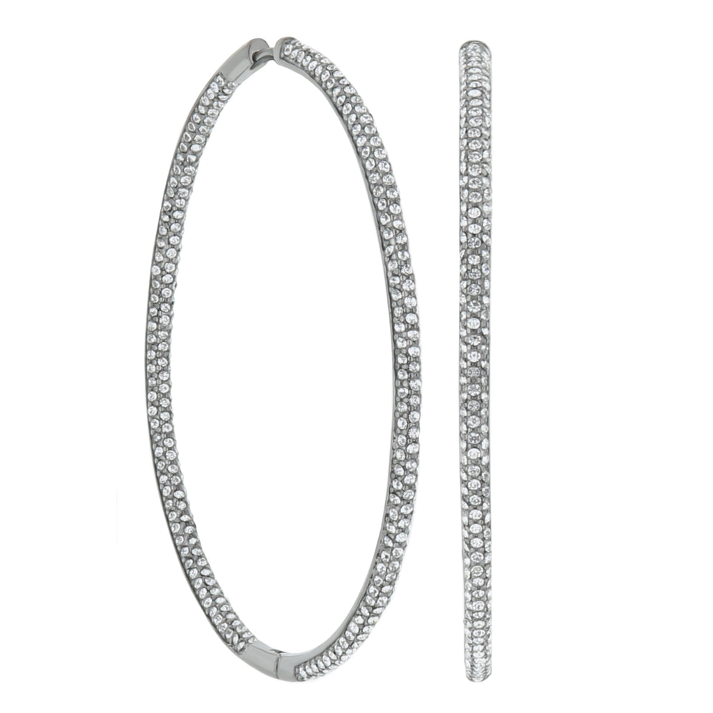 Pave Hoop Earrings
