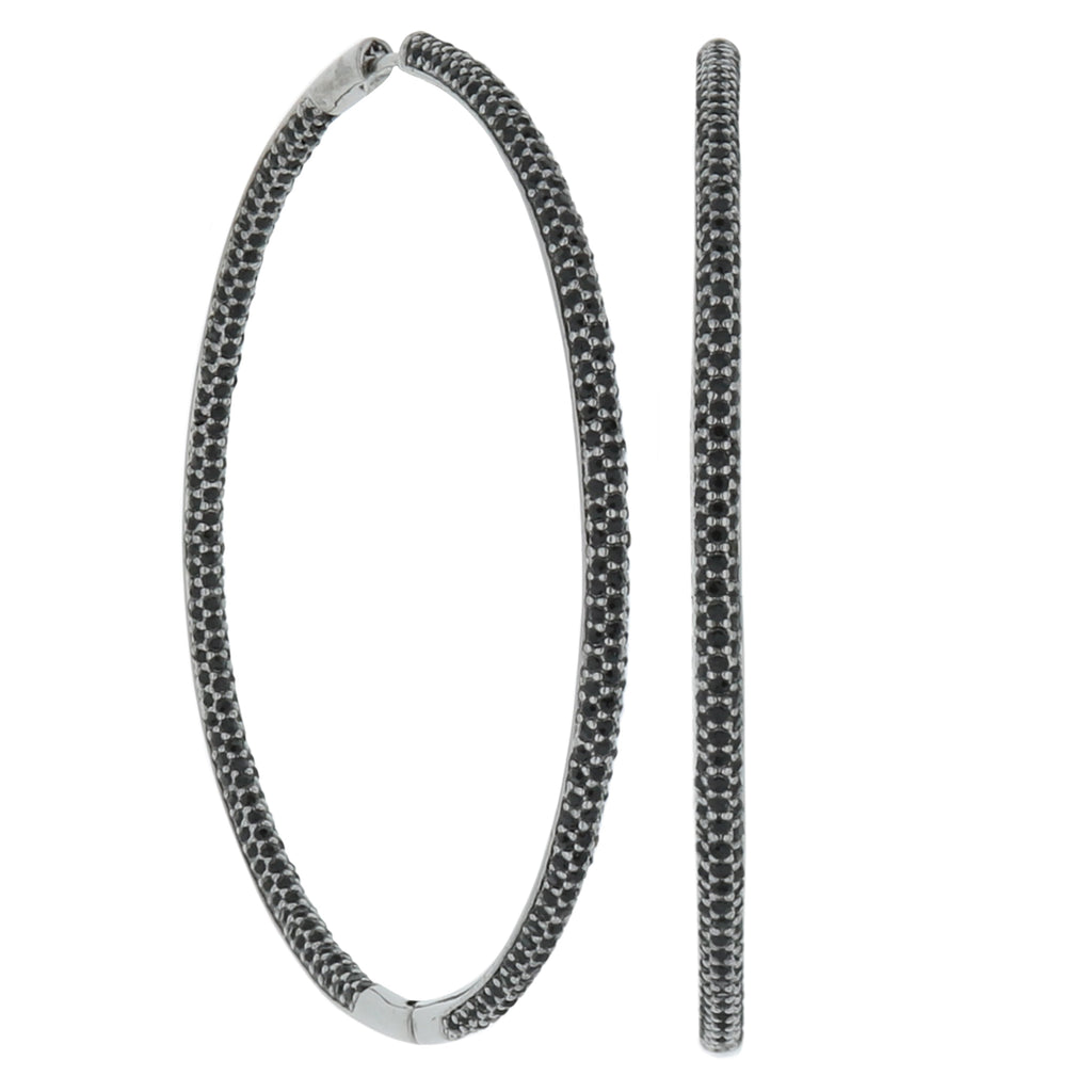 Pave Hoop Earrings