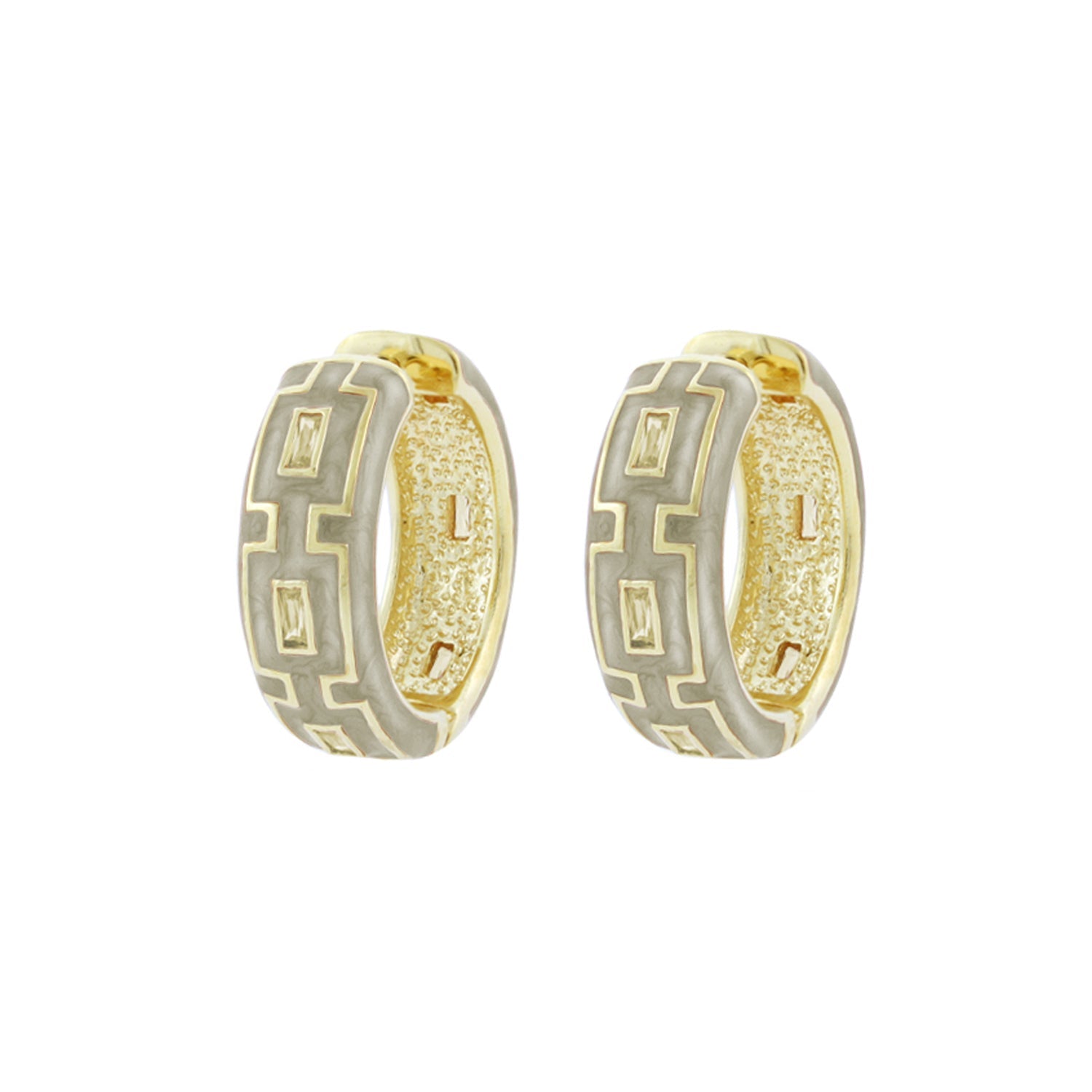 Greek Key Hoop Earrings