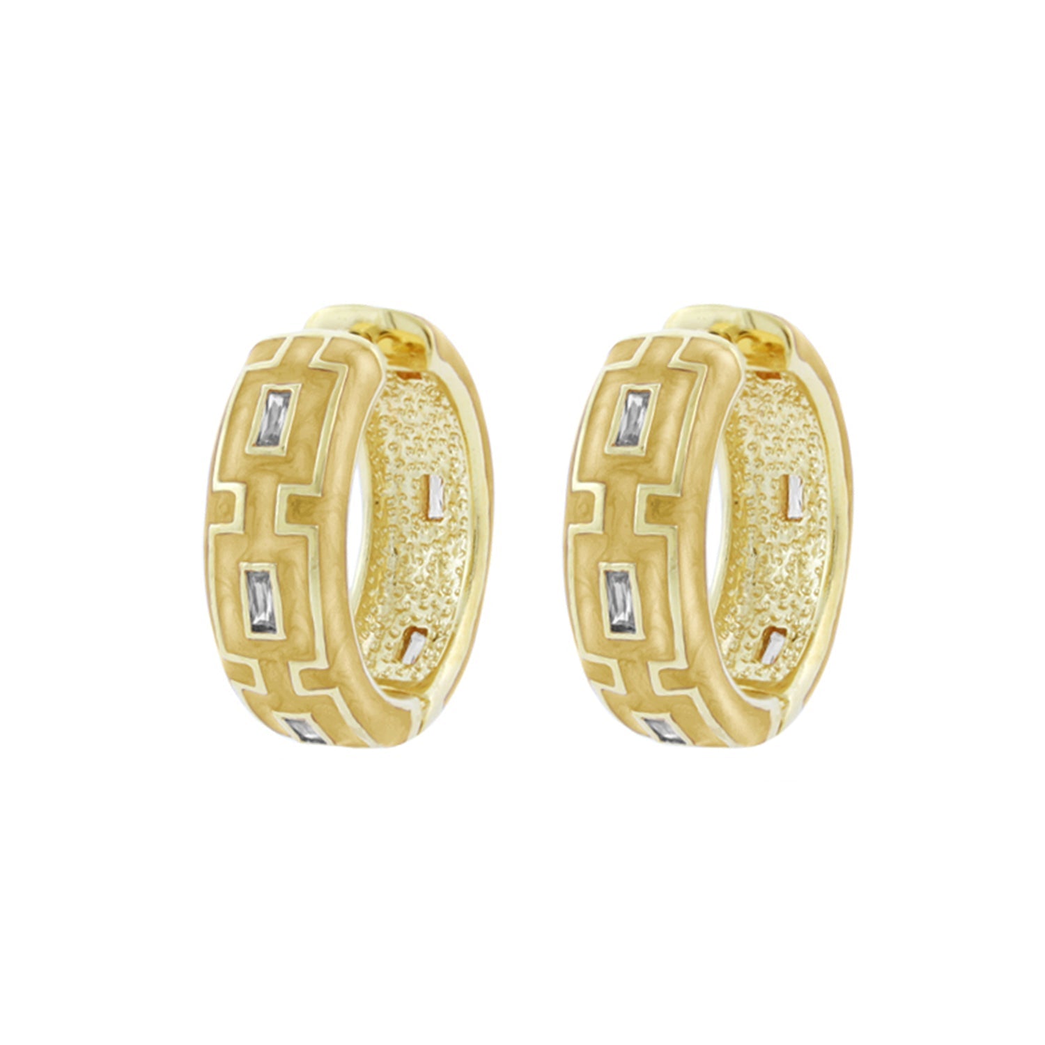 Greek Key Hoop Earrings