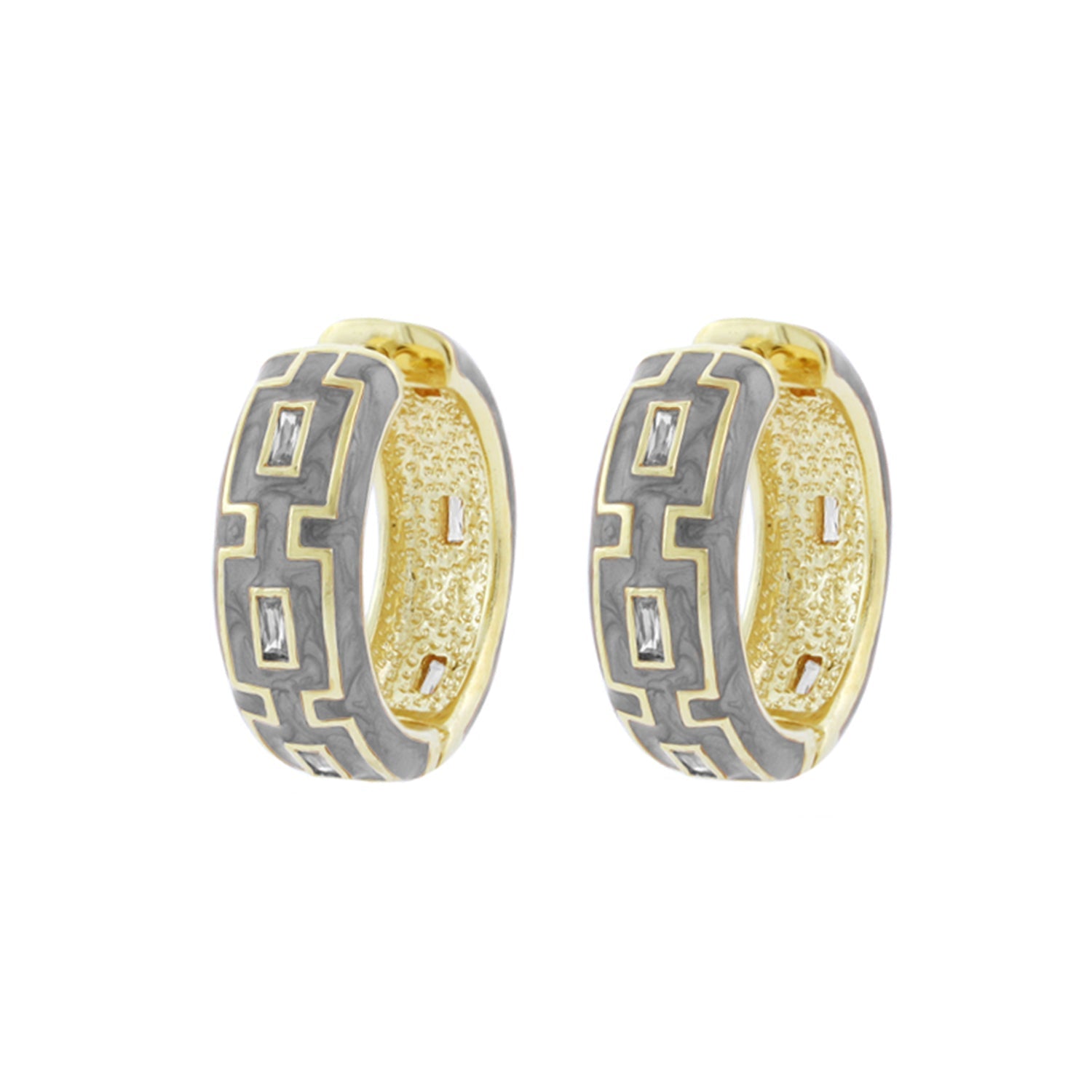 Greek Key Hoop Earrings