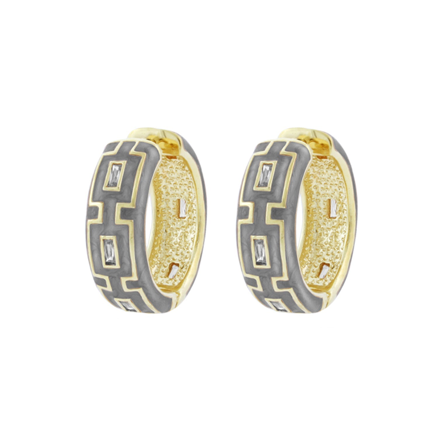 Greek Key Hoop Earrings