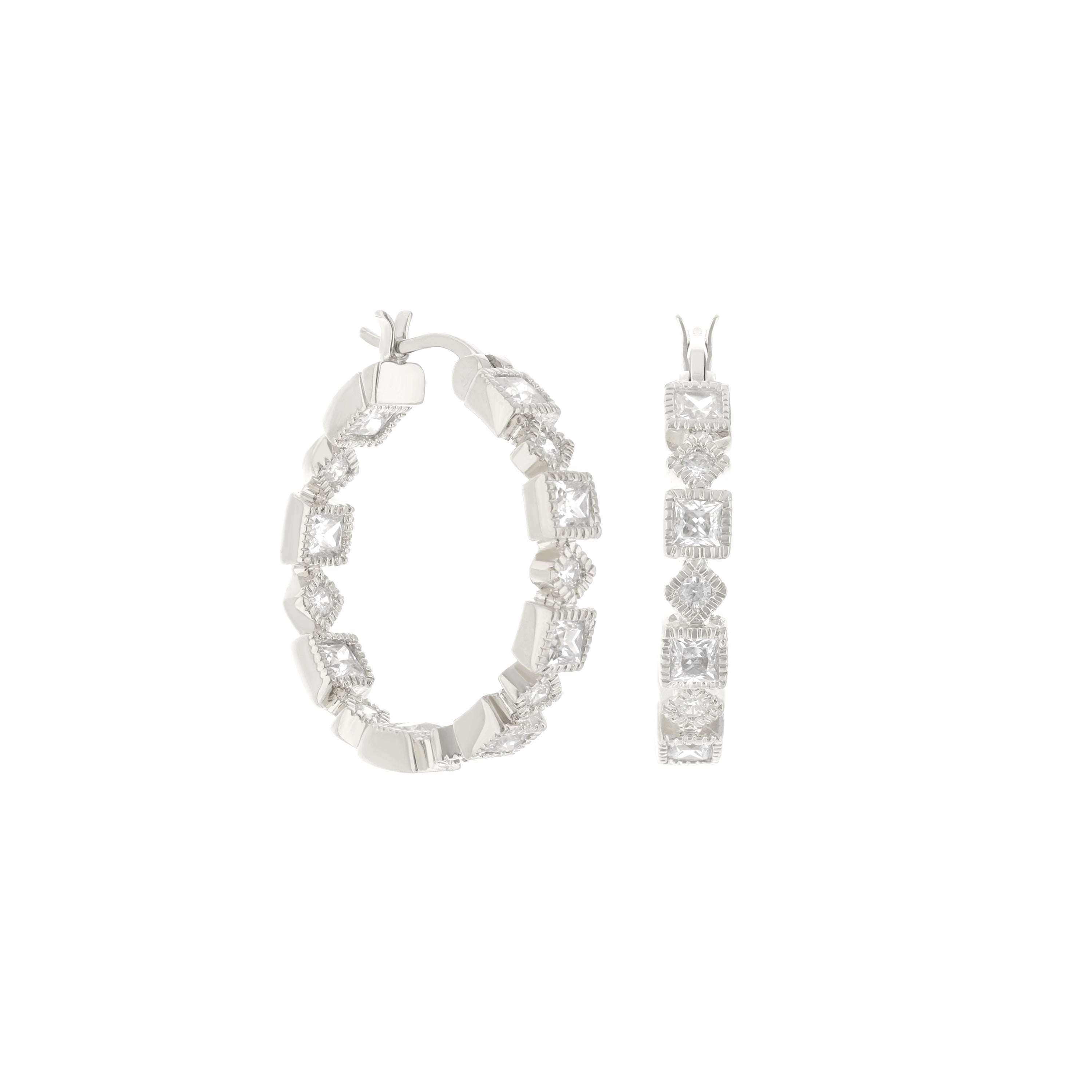 Pave Hoop Earrings