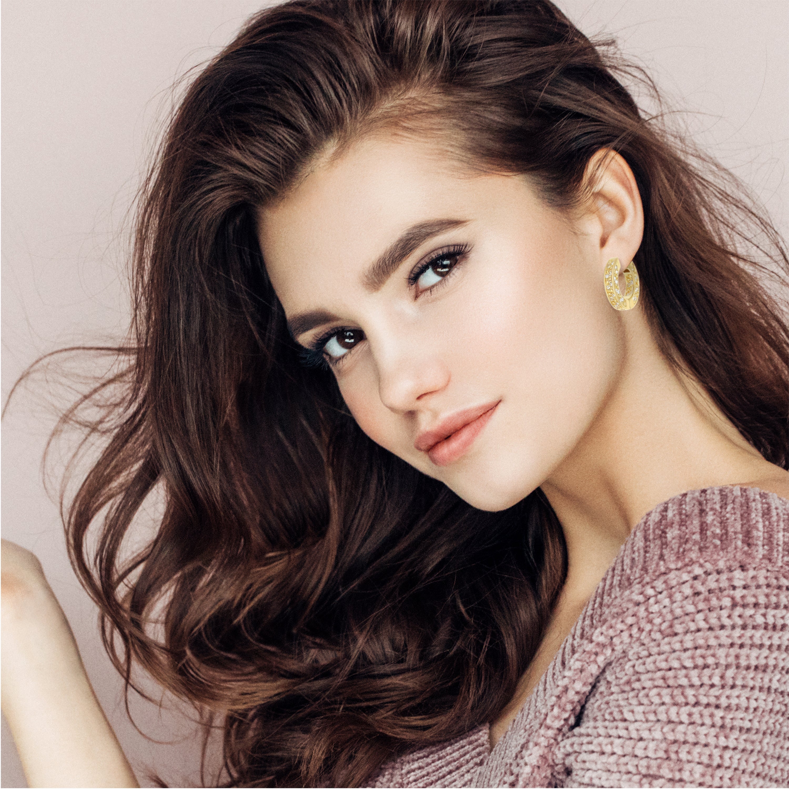 Pave Hoop Earrings