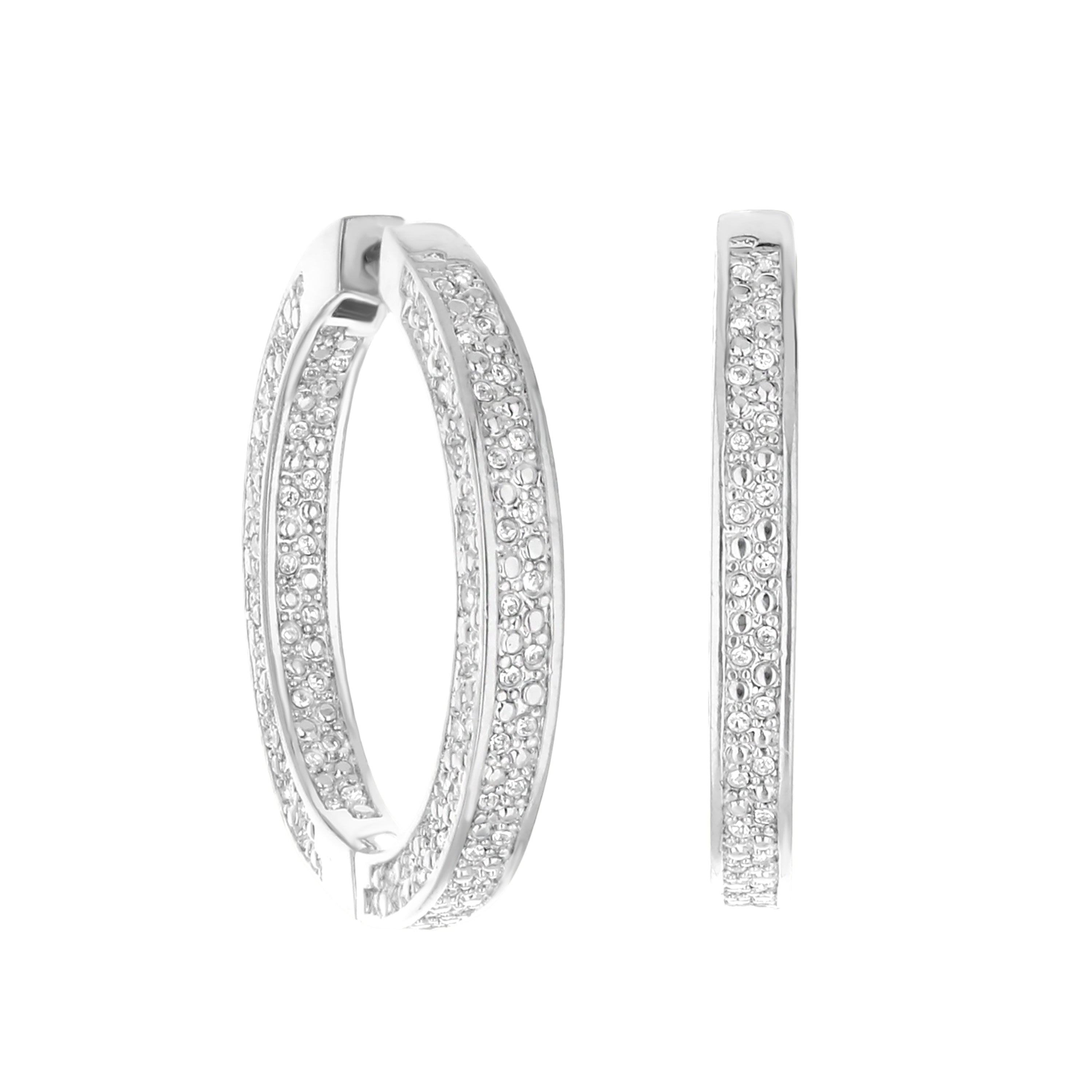 Pave Hoop Earrings