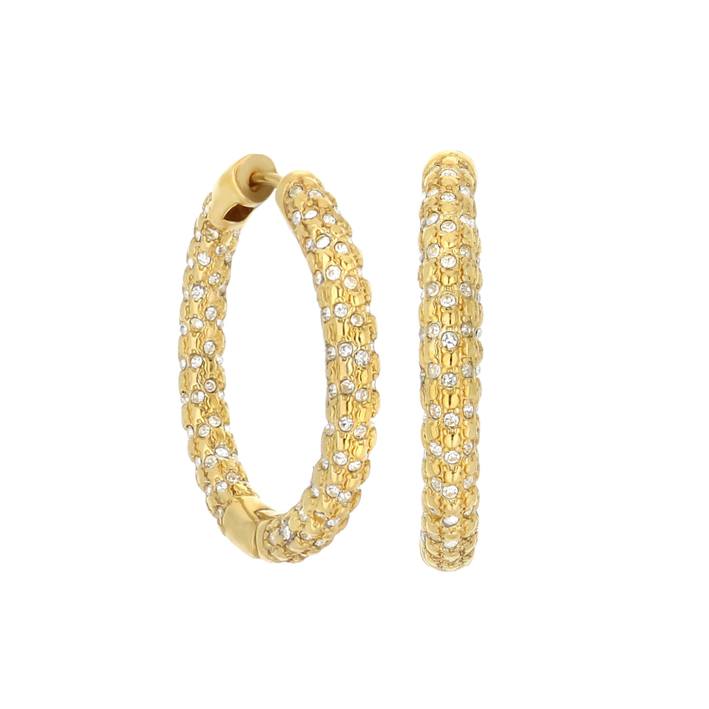 Pave Hoop Earrings