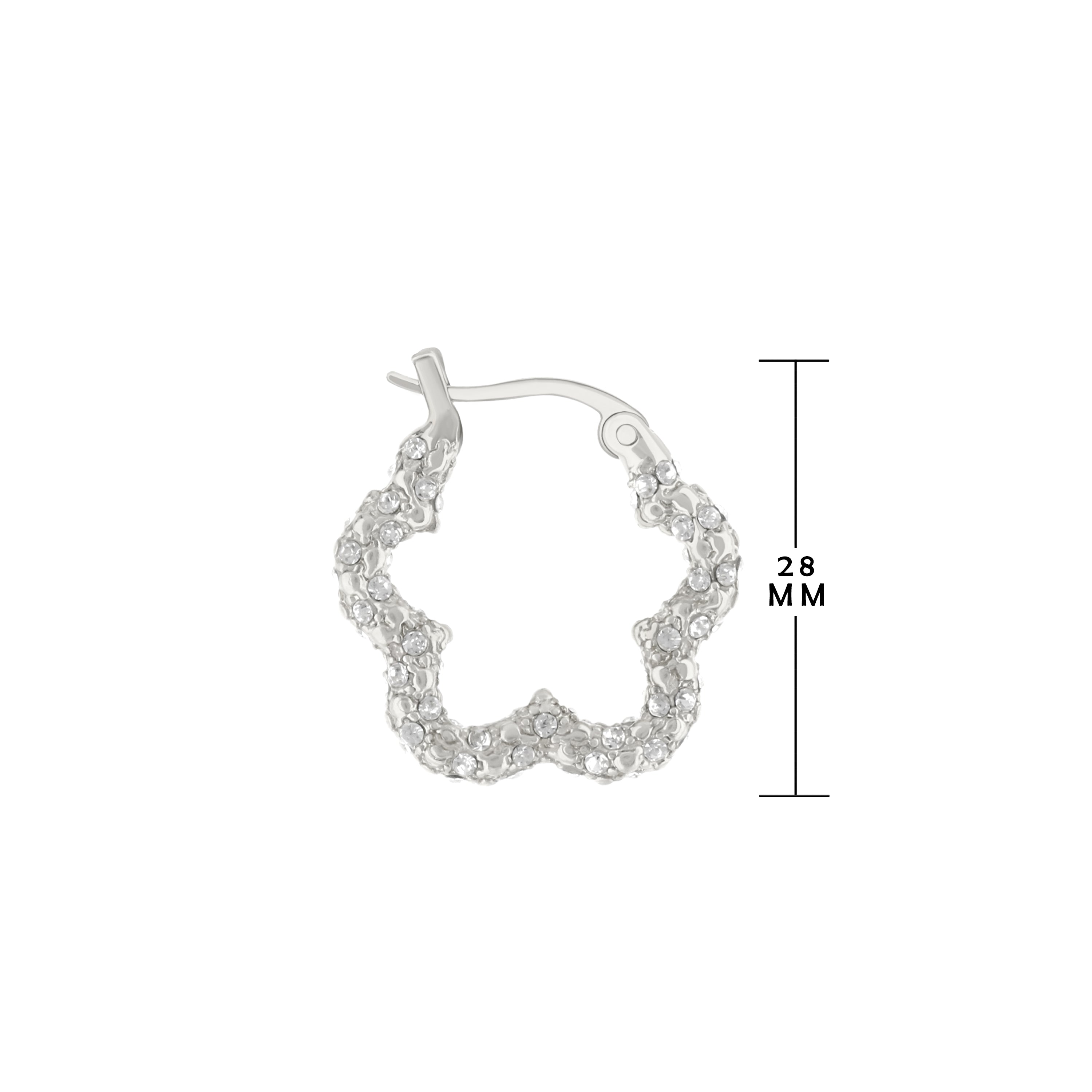 Clover Pave Hoop Earrings