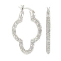Clover Pave Hoop Earrings
