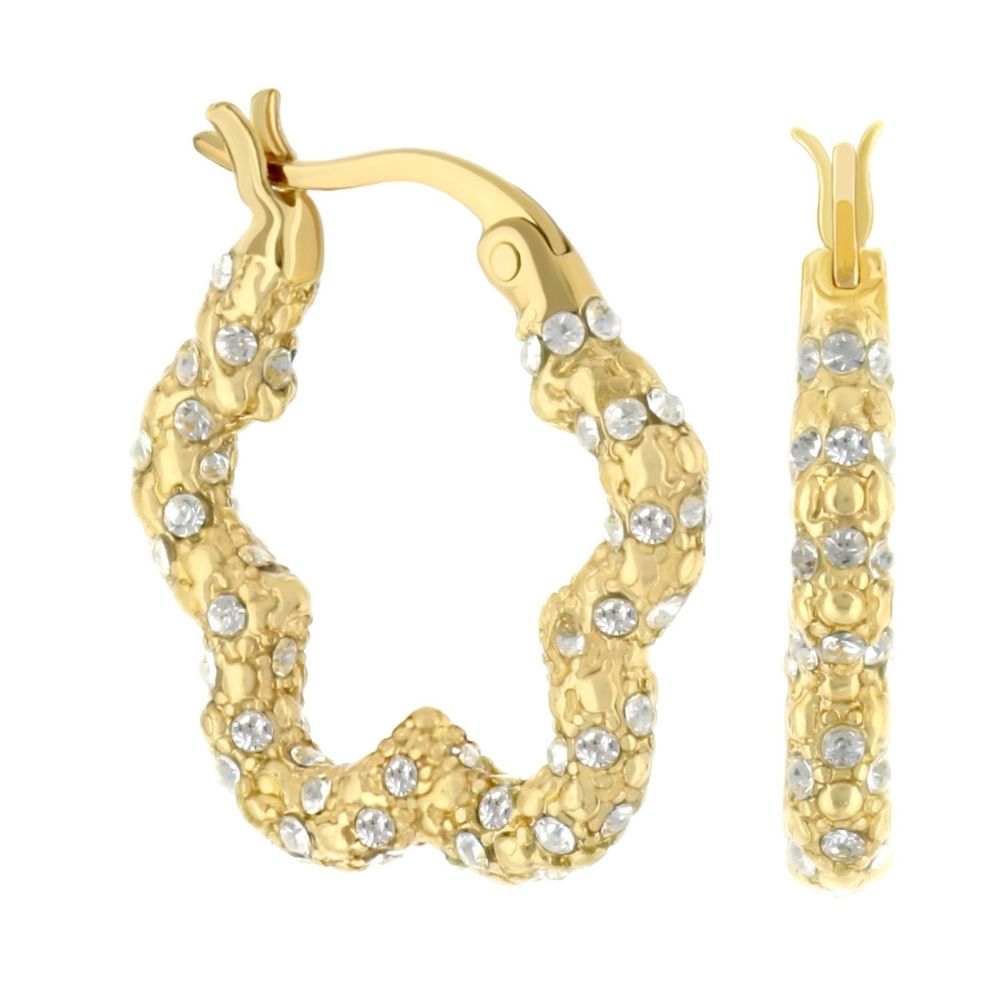 Daisy Pave Hoop Earrings
