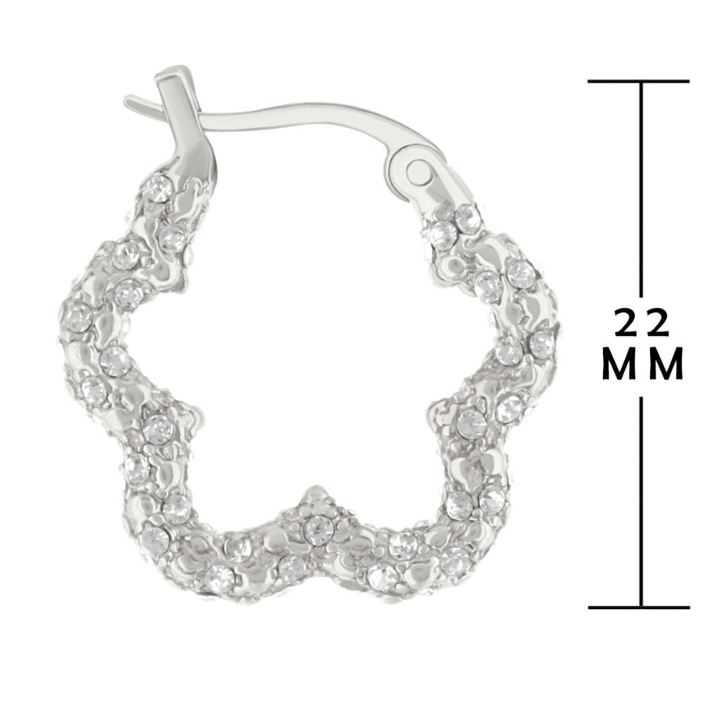 Daisy Pave Hoop Earrings