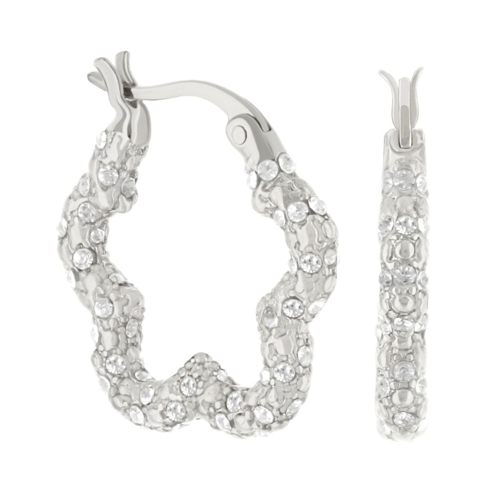 Daisy Pave Hoop Earrings