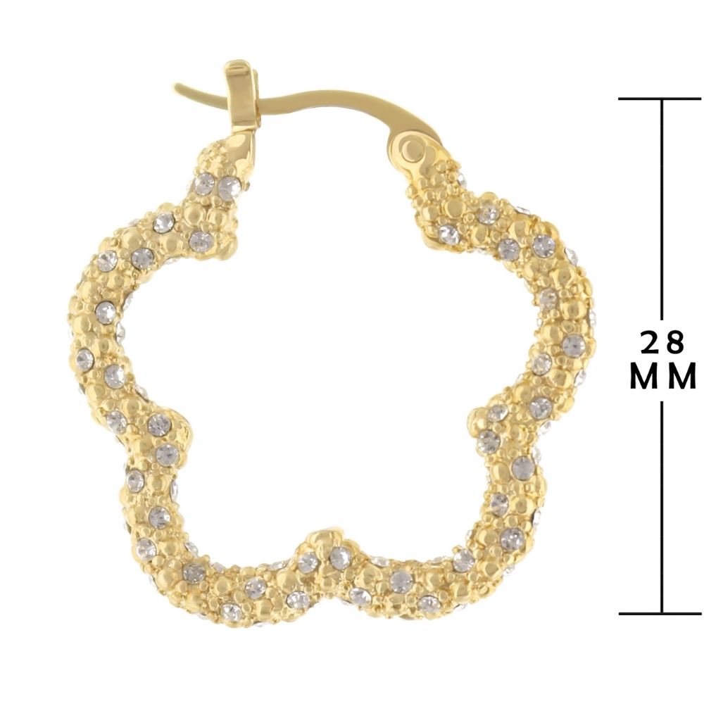 Daisy Pave Hoop Earrings
