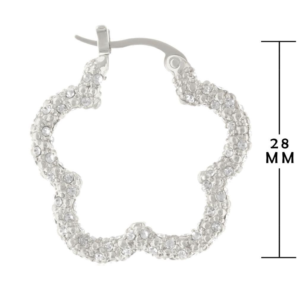 Daisy Pave Hoop Earrings