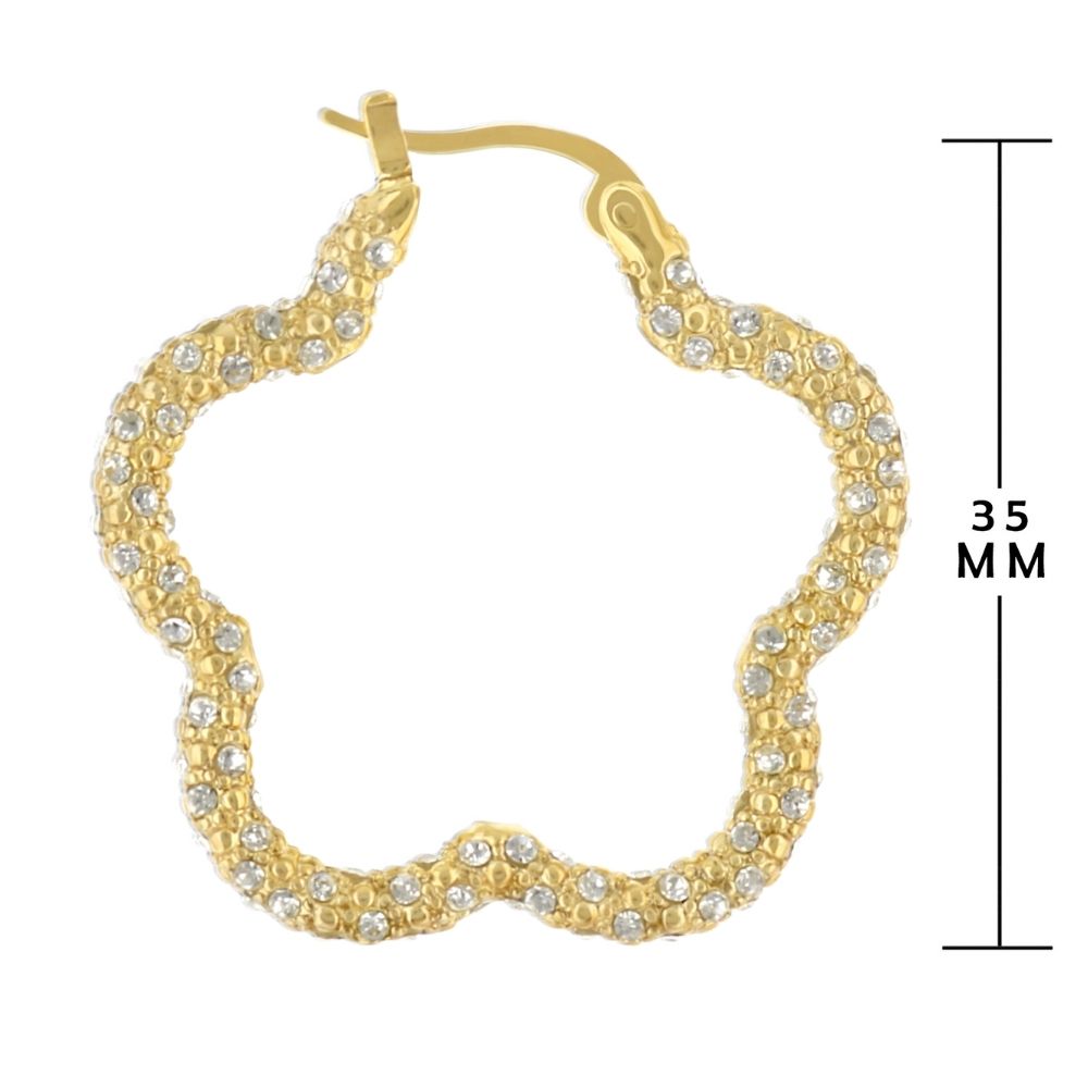 Daisy Pave Hoop Earrings