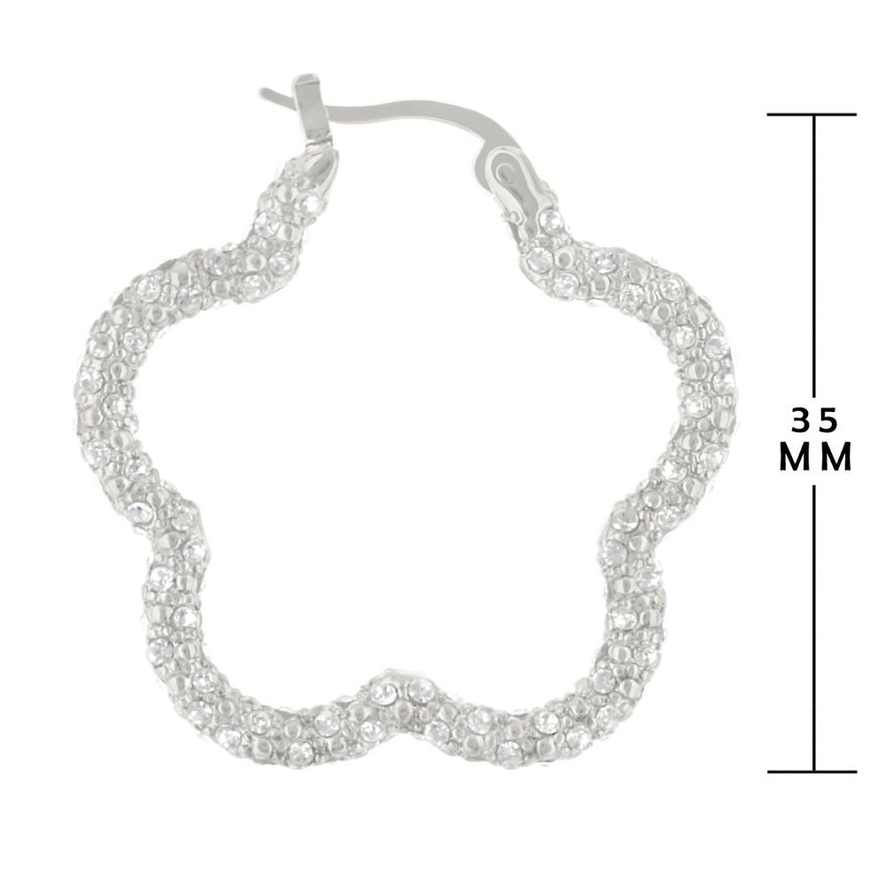 Daisy Pave Hoop Earrings