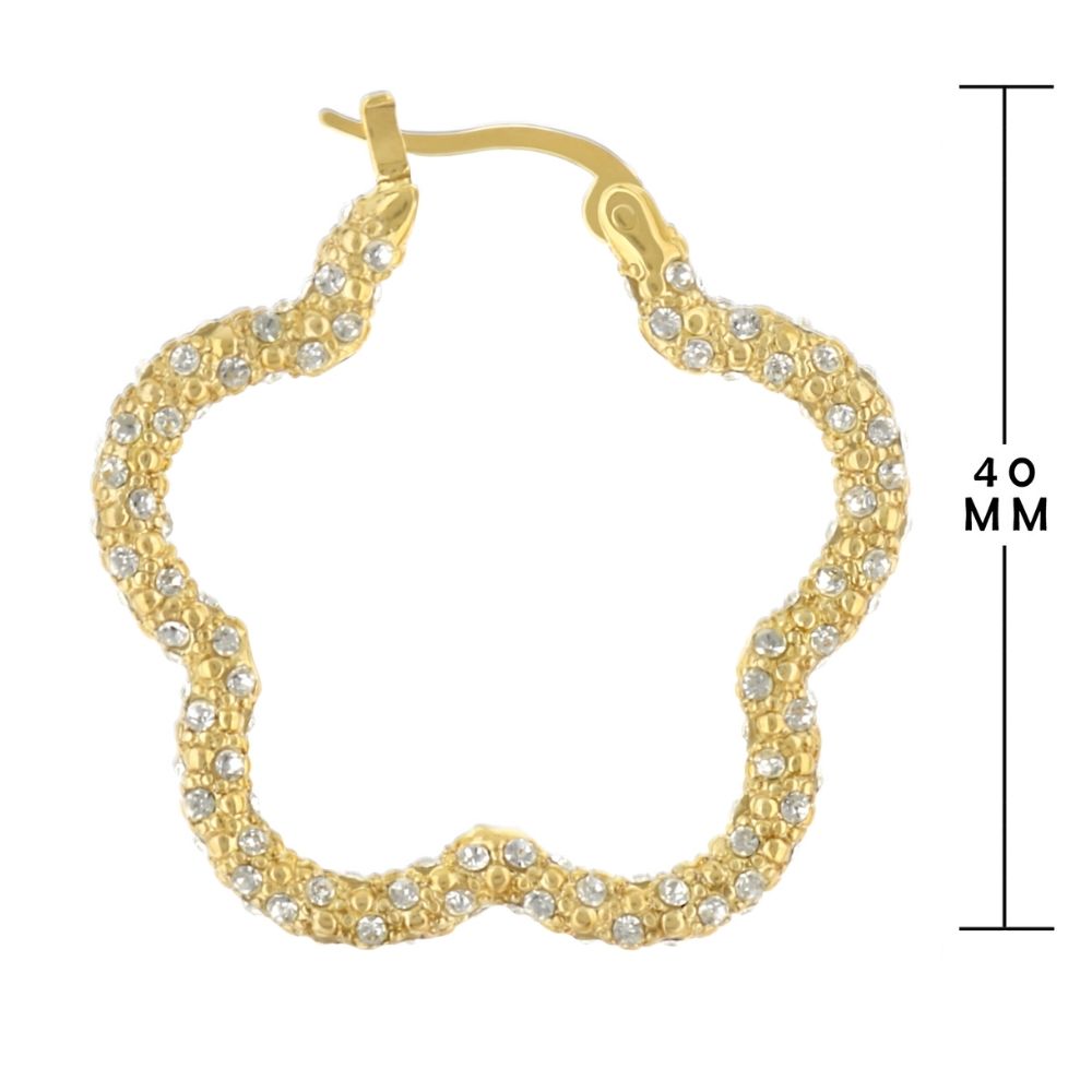 Daisy Pave Hoop Earrings
