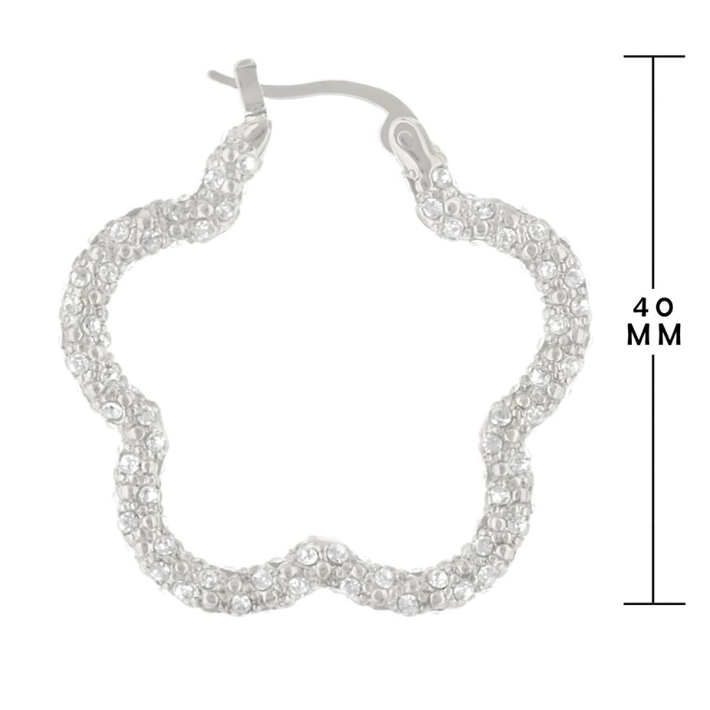 Daisy Pave Hoop Earrings