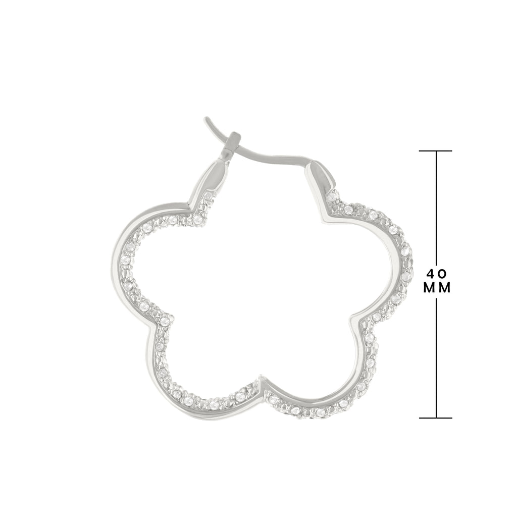 Daisy Pave Hoop Earrings