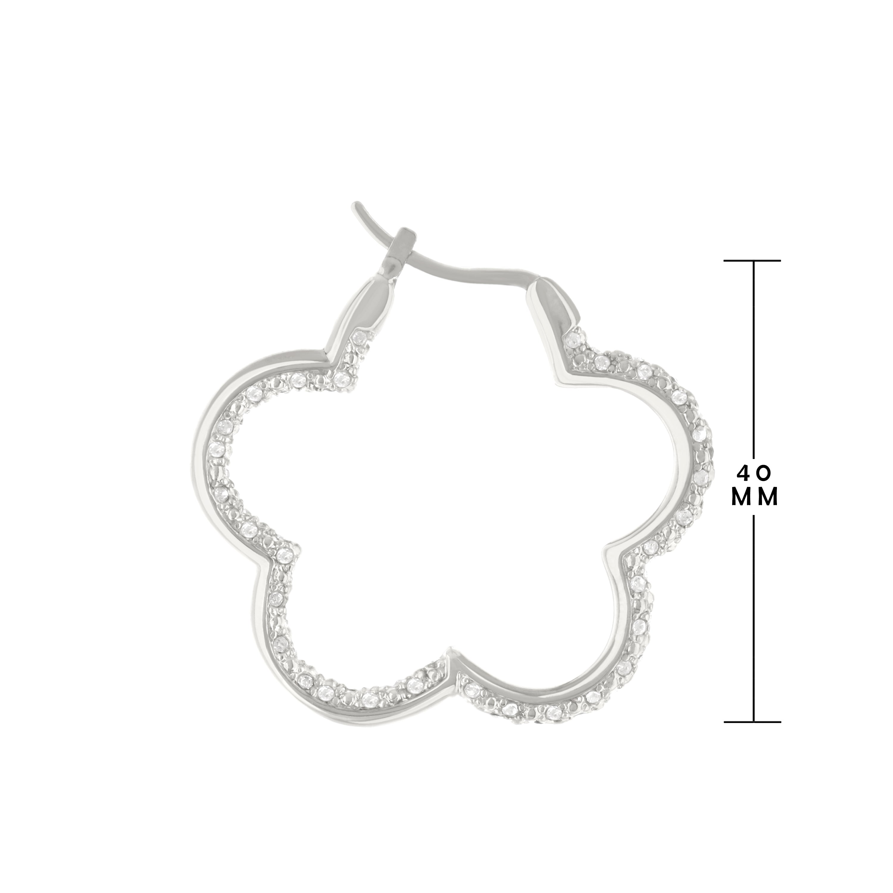 Daisy Pave Hoop Earrings